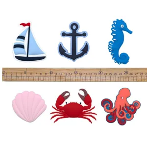 Set van marine siliconen tassenhangers, leuke accessoires krab zeester anker voor tas.