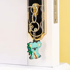 Llavero koala tierno colgante de animal de PVC anillo llavero accesorio para bolso lindo y