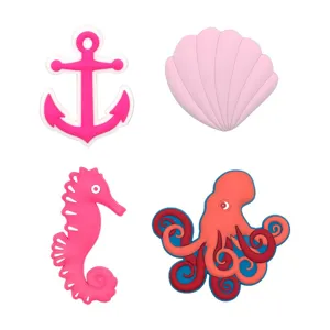 Zeewezens tassen bedels set met anker schelp zeepaardje en octopus voor strandtassen.