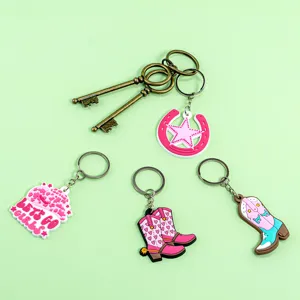 Schattige roze girly sleutelhanger tas hanger set met laarzen design voor leuke accessoires.