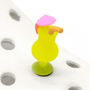 Breloque de chaussure 3D en PVC cocktail coloré pour sabots, accessoire déco de plage d'été
