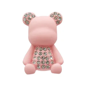 Charm de chaussure en forme d'ours rose strass pour sabots déco accessoires mode