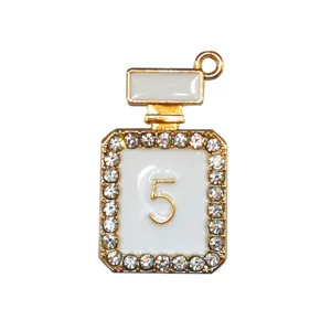 Lujo perfume botella zapato colgante strass metal DIY zueco accesorios decorativo pin