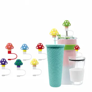 3D Lindo Silicona Paja Tapa Cubierta Reutilizable A Prueba De Polvo Paja Enchufe Taza Decoración Accesorios