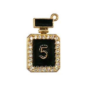 Colgante de zapato de metal, forma de botella de perfume diamantes accesorios de decoración