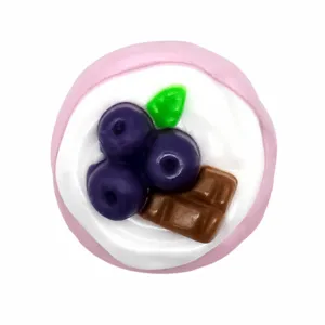 Cute 3D cake design shoe charms for clogs, PVC dessert shoe decoration accessories.