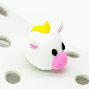 Cute 3D cartoon animal shoe charm PVC decoration for clogs and garden shoes detail.