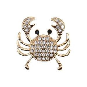 Breloque de chaussure crabe en métal doré strass cristal accessoires sabot déco DIY