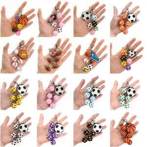 3D Sports Ball Keychain Cute Basketball Football Keyring Backpack Pendant Gift Idea