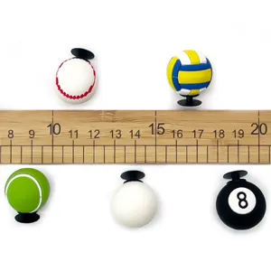 Lot de charms de chaussures sport 3D, baseball volley tennis golf billard PVC pour sabots.