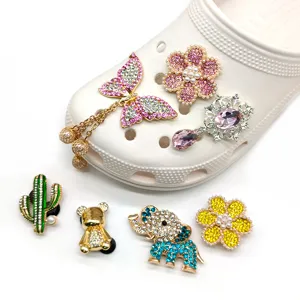 Rhinestone pearl metal shoe charms sparkling crystal jibbitz decorations for clogs