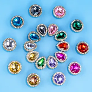 Charms de chaussures en strass colorés et accessoires, design de pierres scintillantes pour sabots.