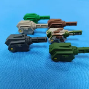 Charmants charms de chaussures en PVC 3D pistolet gatling accessoires de sabots