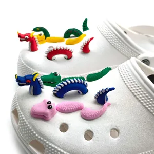 Breloques de chaussures d'animaux 3D en PVC coloré pour sabots, décorations de dinosaures.