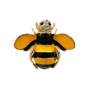Breloque chaussure abeille métal pour sabots, accessoire strass émail insecte DIY chaussures.
