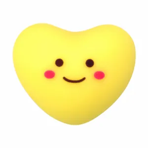Jolis charms de chaussures en PVC cœur jaune 3D accessoires déco pour sabots de jardin