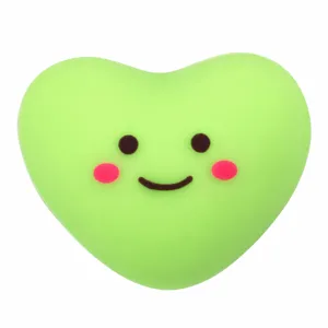 Pendentif de chaussure PVC cœur vert souriant, accessoire de décoration mignon pour sabots.