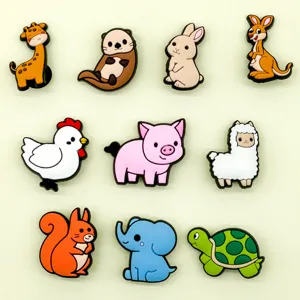 Mignons Accessoires de Chaussures Animaux de Dessin Animé pour Sabots Boucles de Chaussure en PVC Souple Set de Décoration DIY