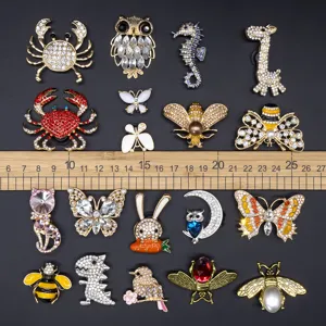 Breloques de chaussures en strass métalliques mignon papillon abeille décor pièces