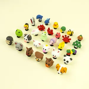 Cute 3D animal shoe charms set for clogs, assorted colorful cartoon shoe buckle decorations.