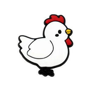 Joli pendentif chaussure poulet cartoon PVC décoration chaussure animal accessoires DIY