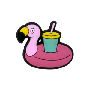 Charm de chaussure flamant rose mignon PVC décoration de chaussure accessoires bricolage