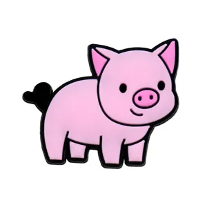 Détail de charm de chaussure cochon rose mignon pour sabots, accessoire déco DIY en PVC.