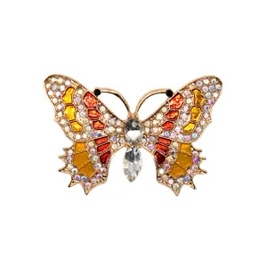 Papillon doré strass breloque de chaussure en alliage cristal accessoires clogs bricolage