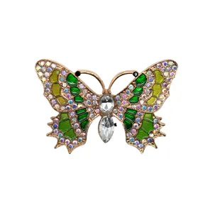Breloque chaussure papillon métal accessoire sabot strass vert bijou bricolage boucle