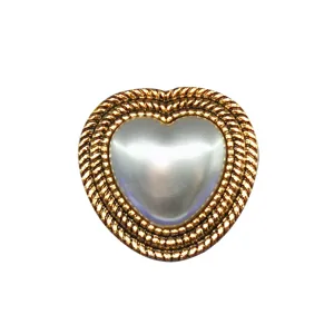Abalorio de zapato corazón perla trenzado oro accesorio metal DIY para zuecos sandalias detalle