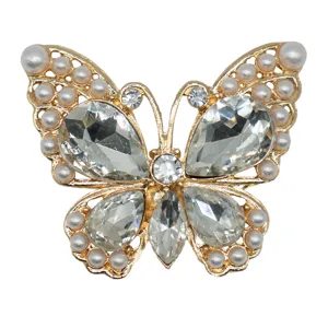 Breloque papillon strass en métal pour sabots accessoires DIY décoration de perles.