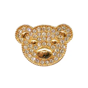 Jolie Breloque Chaussure Ours Strass Doré Métal Sabot Épingle Brillant Accessoire DIY