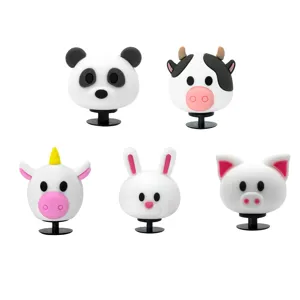 Cute 3D animal shoe charms for Clog sandals, cartoon panda cow rabbit PVC decoration