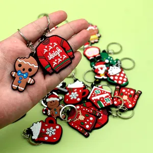 Navidad PVC hombre de jengibre jersey llavero lindo colgante de bolsa de vacaciones