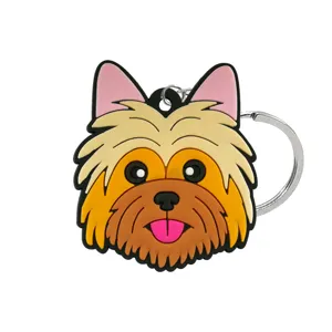 Schattige tekenfilm hond sleutelhanger zacht PVC puppy tas charm schattig dier cadeau