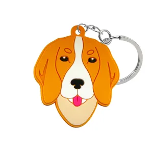 Leuke puppy hond siliconen sleutelhanger hanger voor rugzak telefoon accessoire cadeau item
