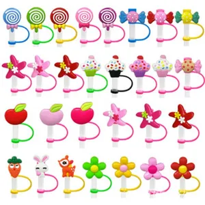 Χαριτωμένο καπάκι καλαμακιού σιλικόνης κινούμενων σχεδίων αντιπυvικό κάλυμμα σετ.