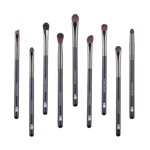 9-teiliges Pinselset aus Tierhaar für Lidschatten und Verblenden, professionelle Make-up-Werkzeuge.