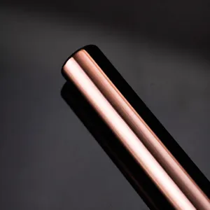 Metalent ferrule voor make-up kwast, roségoud dik aluminium buisje voor cosmetisch hulpmiddel.