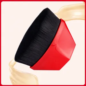 Professional 55 Petal Foundation Brush Synthetic Fiber Dense Bristles Portable Red Handle Makeup Tool For Liquid BB Cream
