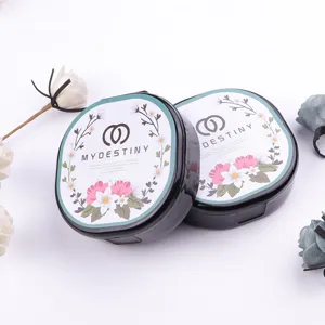 Makeup brush cleaning box with sponge, black portable color-changing tool for daily use.