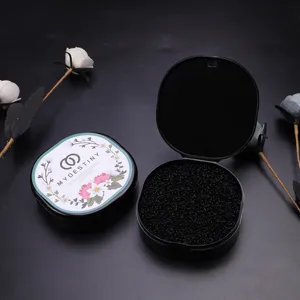 Makeup brush cleaner sponge box quick color removal dry cleaning tool portable cosmetic tin box