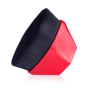 Professional 55 petal foundation makeup brush with dense soft bristles and red handle.