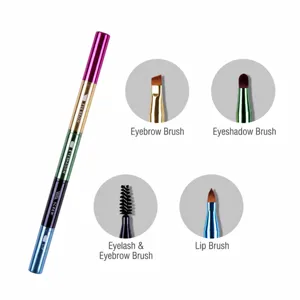 4-in-1 tragbares Make-up-Pinsel-Set mit Metallgriff, multifunktionales Kosmetik-Tool.