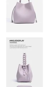 Elegante Eimer Tasche aus echtem Leder mit geflochtenem Griff, perfekt für Pendler und Alltag.