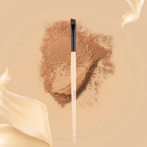 Professional Eyebrow Brush Angled Eye Makeup Brush Natural Animal Hair Wooden Handle Precise Definition Cosmetic Tool