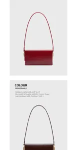 Sac à épaule classique en cuir style sous-bras silhouette structurée avec finitions en métal.