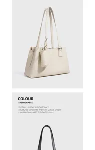 Echtleder Shopper Handtasche, klassische Form, strukturierte Silhouette, elegante.