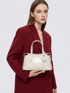 Borsa a Mano Minimalista in Pelle di Vacca per Donna Elegante Borsa a Tracolla con Manico Superiore Moda Casual Tote