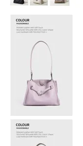 Elegante borsa a tracolla in pelle martellata con silhouette strutturata e dettagli.